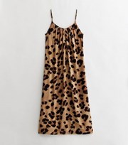 New Look Brown Leopard Print Strappy Maxi Beach Dress